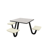 ADA Anchor Table, J-Leg, 3 Canvas Seats, Square, 42" x 42"