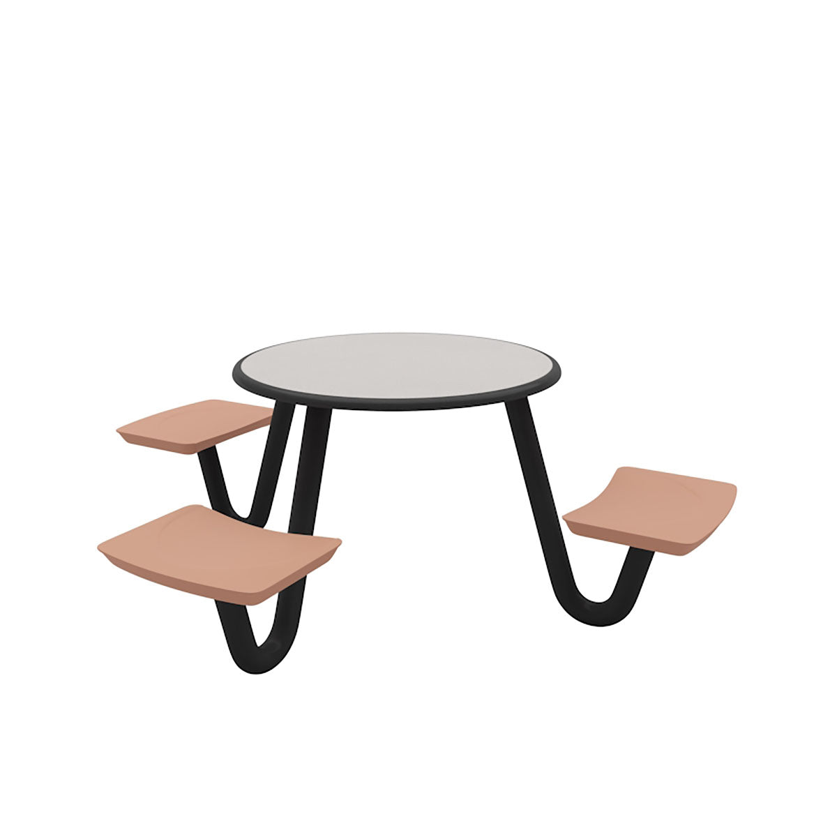 ADA Anchor Table, J-Leg, 3 Claylight Seats, Round, 42"