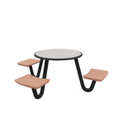 ADA Anchor Table, J-Leg, 3 Claylight Seats, Round, 42"