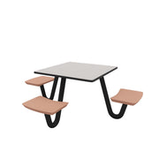 ADA Anchor Table, J-Leg, 3 Claylight Seats, Square, 42" x 42"