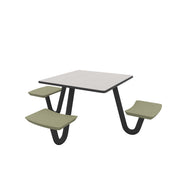 ADA Anchor Table, J-Leg, 3 Moss Seats, Square, 42" x 42"