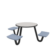 ADA Anchor Table, J-Leg, 3 Overcast Seats, Round, 42"