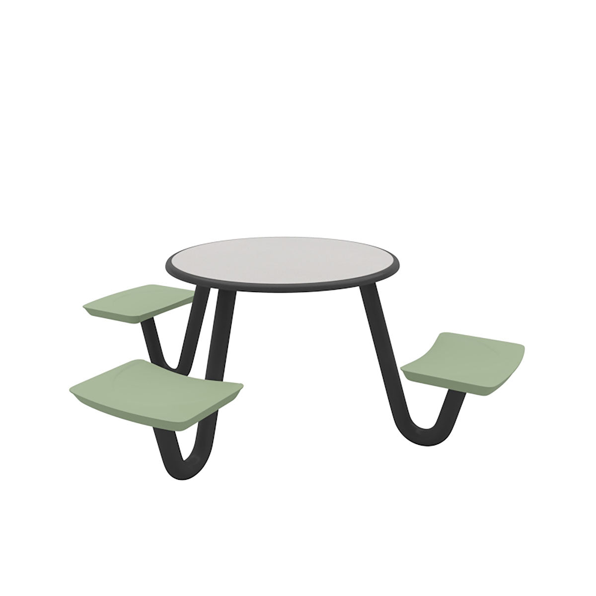 ADA Anchor Table, J-Leg, 3 Seagrass Seats, Round, 42"