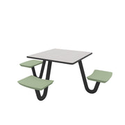 ADA Anchor Table, J-Leg, 3 Seagrass Seats, Square, 42" x 42"