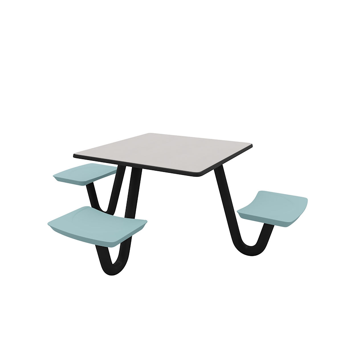 ADA Anchor Table, J-Leg, 3 Tide Seats, Square, 42" x 42"