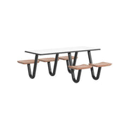 ADA Anchor Table, J-Leg, 5 Claylight Seats, Rectangle, 30" x 72"