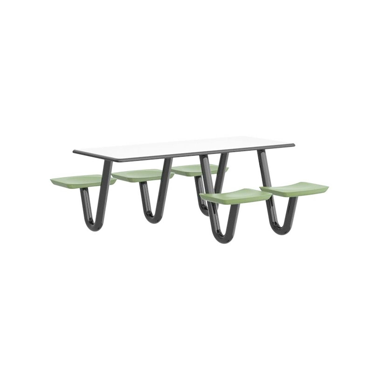 ADA Anchor Table, J-Leg, 5 Seagrass Seats, Rectangle, 30" x 72"