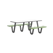 ADA Anchor Table, J-Leg, 5 Seagrass Seats, Rectangle, 30" x 72"