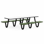 ADA Anchor Table, J-Leg, 7 Moss Seats, Rectangle, 30" x 96"