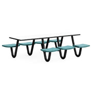 ADA Anchor Table, J-Leg, 7 Tide Seats, Rectangle, 30" x 96"