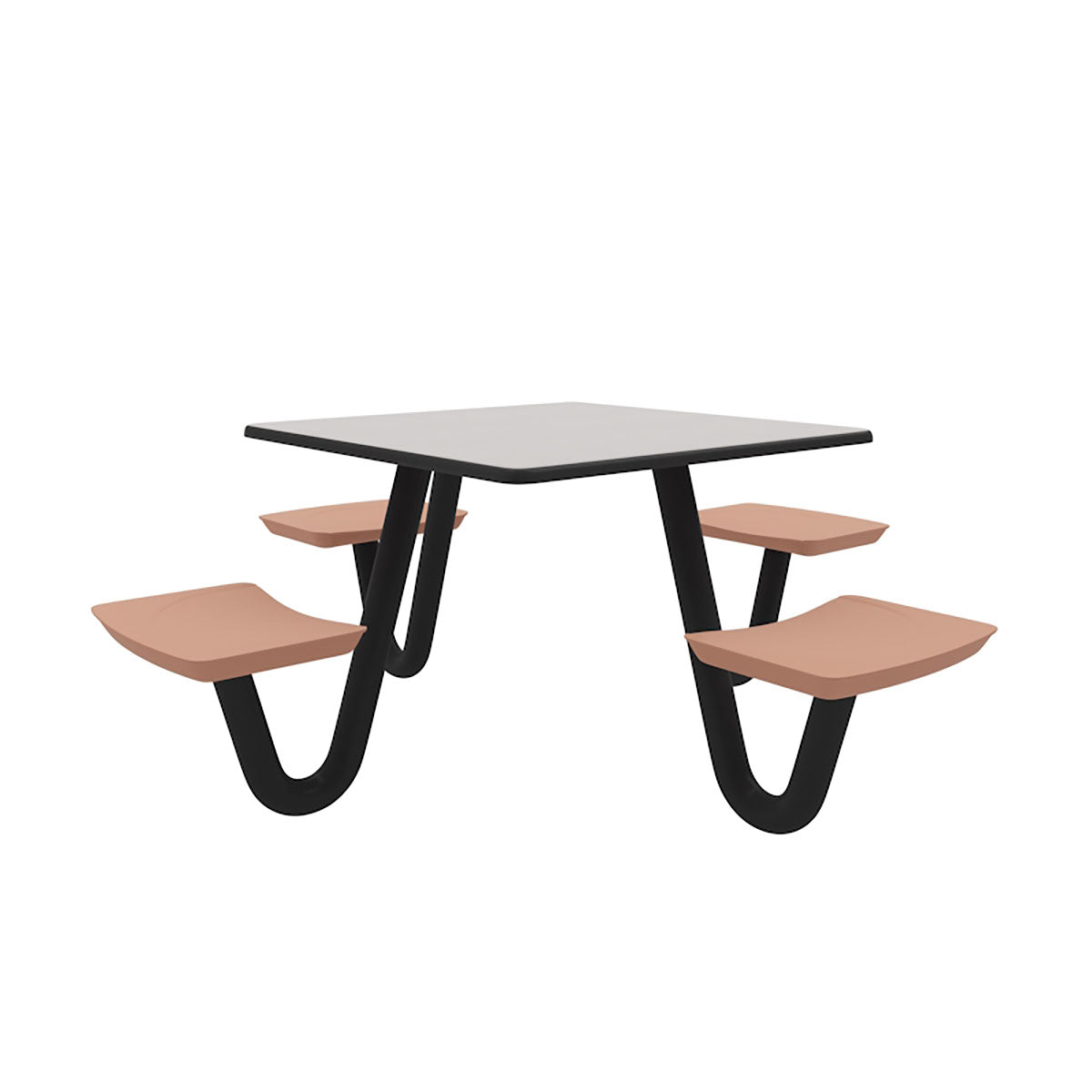 Anchor Table, J-Leg, 4 Claylight Seats, Square, 42" x 42"