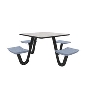 Anchor Table, J-Leg, 4 Overcast Seats, Square, 42" x 42"