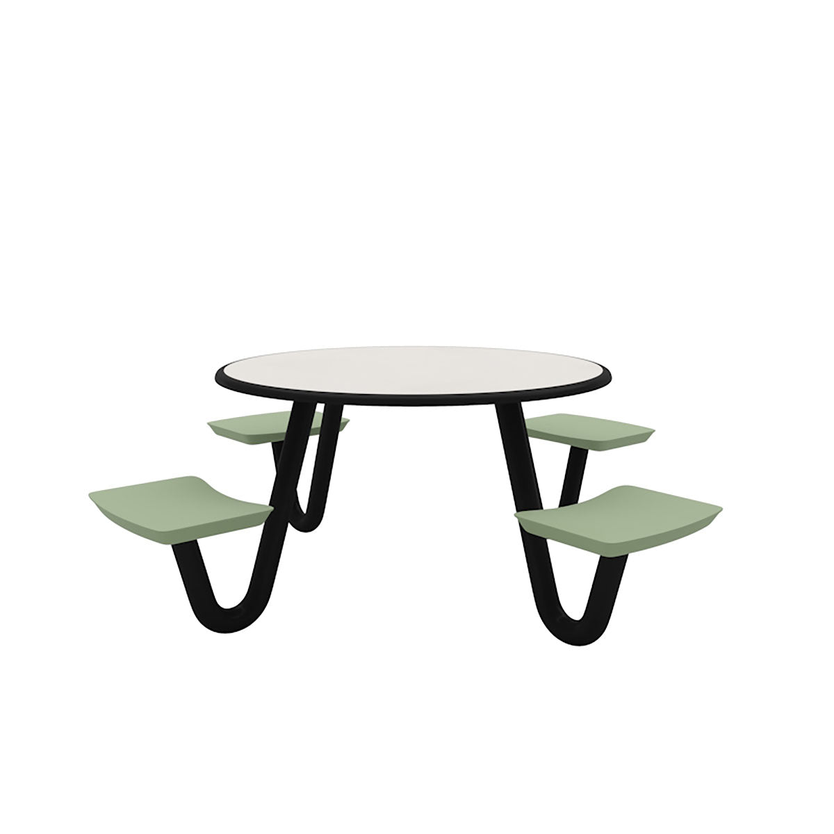 Anchor Table, J-Leg, 4 Seagrass Seats, Round, 42"