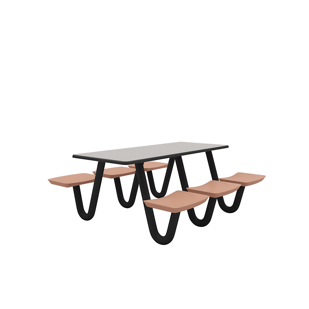 Anchor Table, J-Leg, 6 Claylight Seats, Rectangle, 30" x 72"