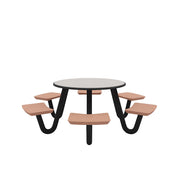 Anchor Table, J-Leg, 6 Claylight Seats, Round, 48"