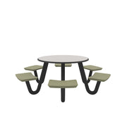 Anchor Table, J-Leg, 6 Moss Seats, Round, 48"