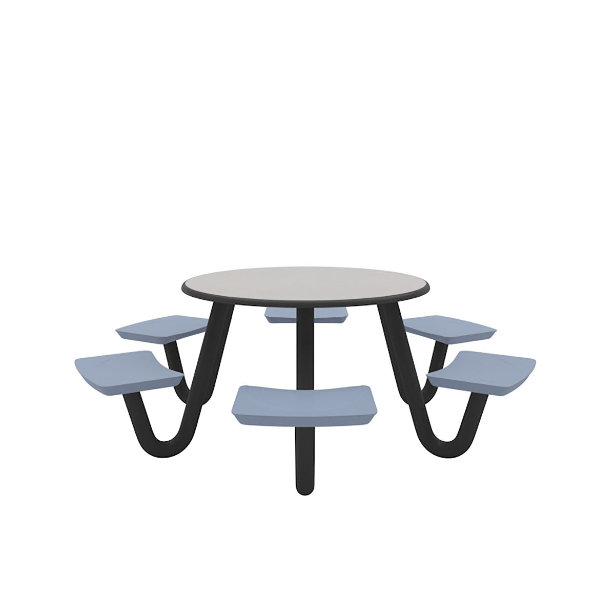 Anchor Table, J-Leg, 6 Overcast Seats, Round, 48"