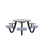 Anchor Table, J-Leg, 6 Overcast Seats, Round, 48"
