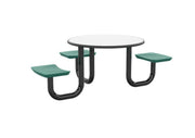 ADA Anchor Table, U-Leg, 3 Aqua Seats, Round, 42"