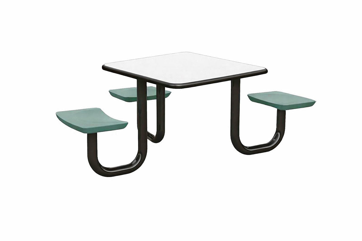 ADA Anchor Table, U-Leg, 3 Aqua Seats, Square, 42" x 42"