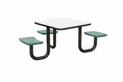 ADA Anchor Table, U-Leg, 3 Aqua Seats, Square, 42" x 42"