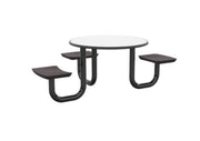 ADA Anchor Table, U-Leg, 3 Black Seats, Round, 42"