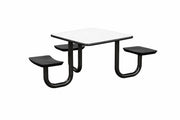 ADA Anchor Table, U-Leg, 3 Black Seats, Square, 42" x 42"