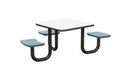 ADA Anchor Table, U-Leg, 3 Blue/Grey Seats, Square, 42" x 42"