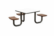 ADA Anchor Table, U-Leg, 3 Brown Seats, Square, 42" x 42"