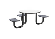 ADA Anchor Table, U-Leg, 3 Gray Seats, Round, 42"
