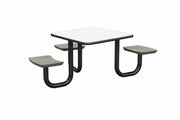 ADA Anchor Table, U-Leg, 3 Gray Seats, Square, 42" x 42"