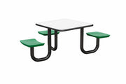 ADA Anchor Table, U-Leg, 3 Green Seats, Square, 42" x 42"