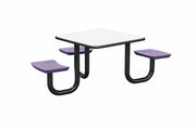 ADA Anchor Table, U-Leg, 3 Indigo Seats, Square, 42" x 42"