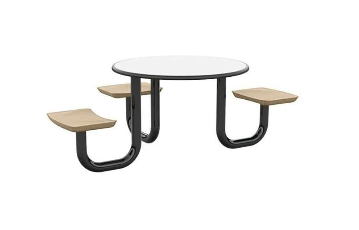 ADA Anchor Table, U-Leg, 3 Sand Seats, Round, 42"