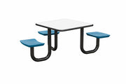 ADA Anchor Table, U-Leg, 3 Slate Blue Seats, Square, 42" x 42"