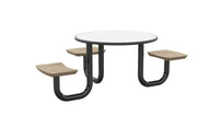 ADA Anchor Table, U-Leg, 3 Stone Gray Seats, Round, 42"