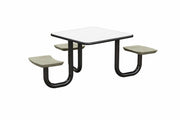 ADA Anchor Table, U-Leg, 3 Stone Gray Seats, Square, 42" x 42"