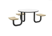 ADA Anchor Table, U-Leg, 3 Canvas Seats, Round, 42"
