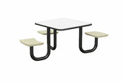 ADA Anchor Table, U-Leg, 3 Canvas Seats, Square, 42" x 42"