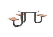 ADA Anchor Table, U-Leg, 3 Claylight Seats, Round, 42"