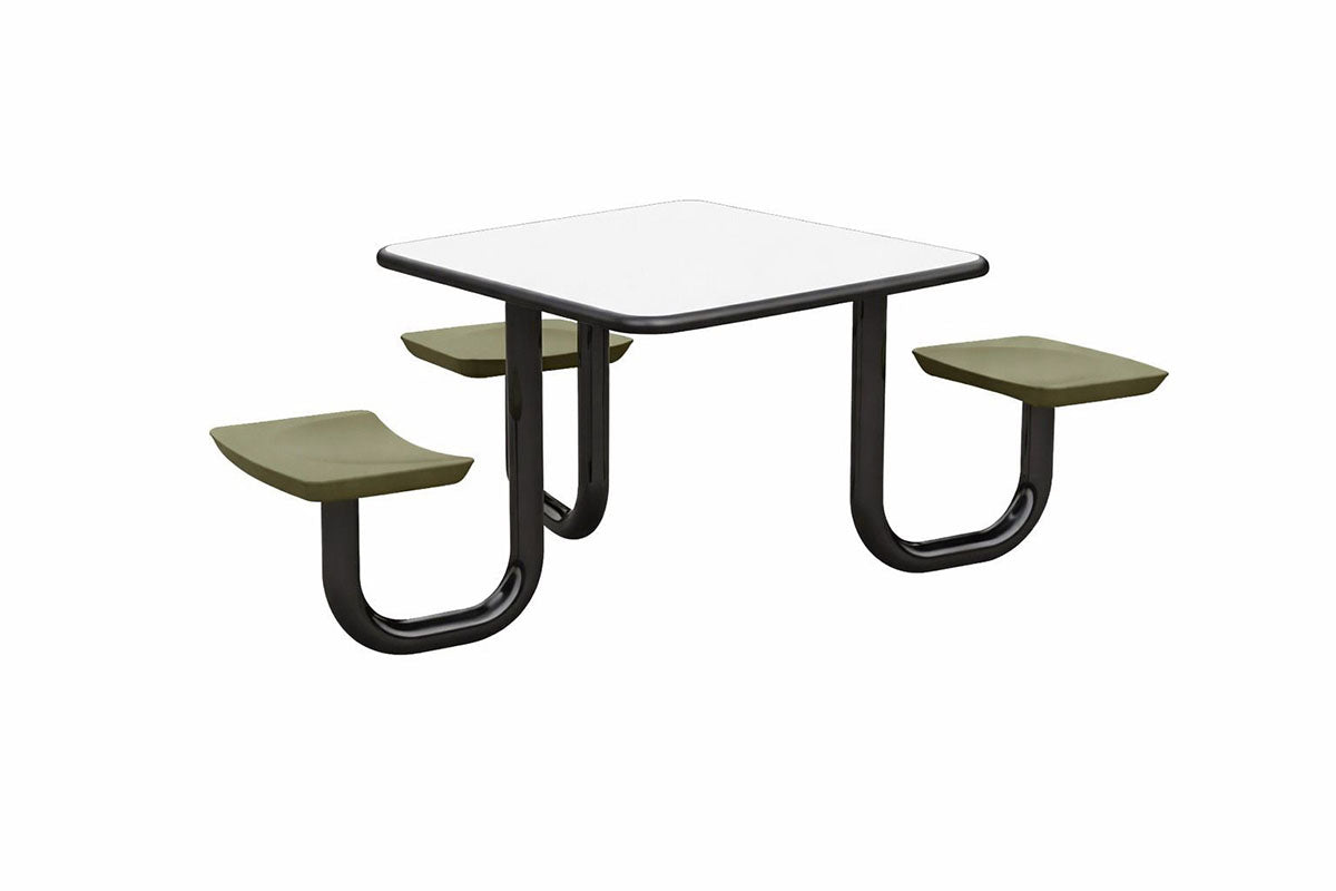 ADA Anchor Table, U-Leg, 3 Moss Seats, Square, 42" x 42"