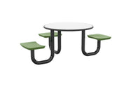 ADA Anchor Table, U-Leg, 3 Seagrass Seats, Round, 42"