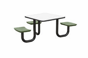 ADA Anchor Table, U-Leg, 3 Seagrass Seats, Square, 42" x 42"