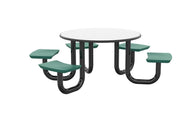 ADA Anchor Table, U-Leg, 5 Aqua Seats, Round, 48"