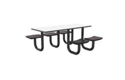 ADA Anchor Table, U-Leg, 5 Black Seats, Rectangle, 30" x 72"