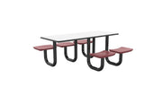 ADA Anchor Table, U-Leg, 5 Burgundy Seats, Rectangle, 30" x 72"