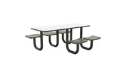 ADA Anchor Table, U-Leg, 5 Gray Seats, Rectangle, 30" x 72"