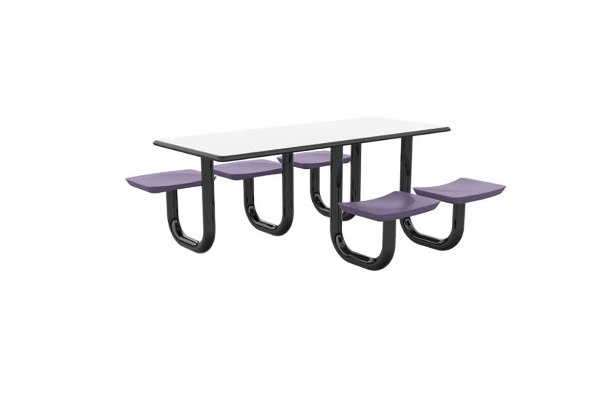 ADA Anchor Table, U-Leg, 5 Indigo Seats, Rectangle, 30" x 72"