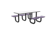 ADA Anchor Table, U-Leg, 5 Indigo Seats, Rectangle, 30" x 72"