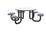 ADA Anchor Table, U-Leg, 5 Indigo Seats, Round, 48"